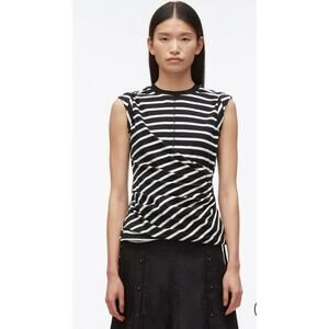 NEW 3.1 Phillip Lim Twisted Stripe Tank Black/White Size Medium